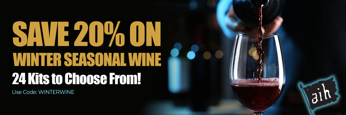Save 20% on winter seasonal wine recipe kits when you use code WINTERWINE at checkout.  