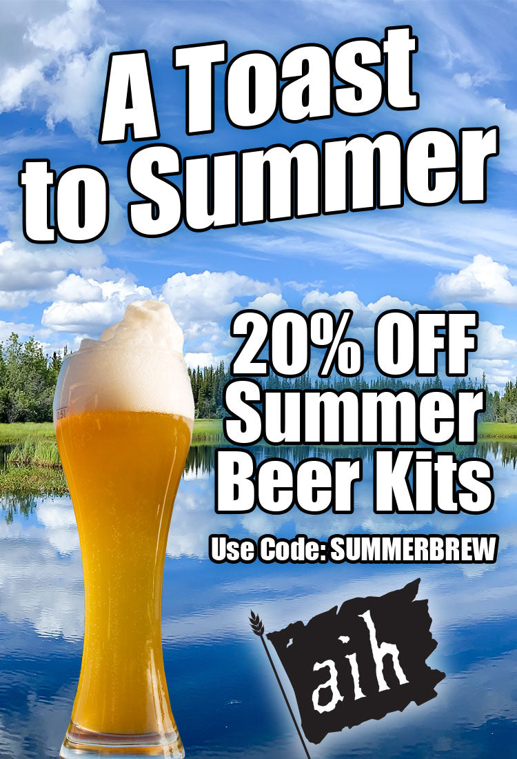 Get 20% off Summer Seasonal Beer Kits when you use promo code SUMMERBREW at checkout.