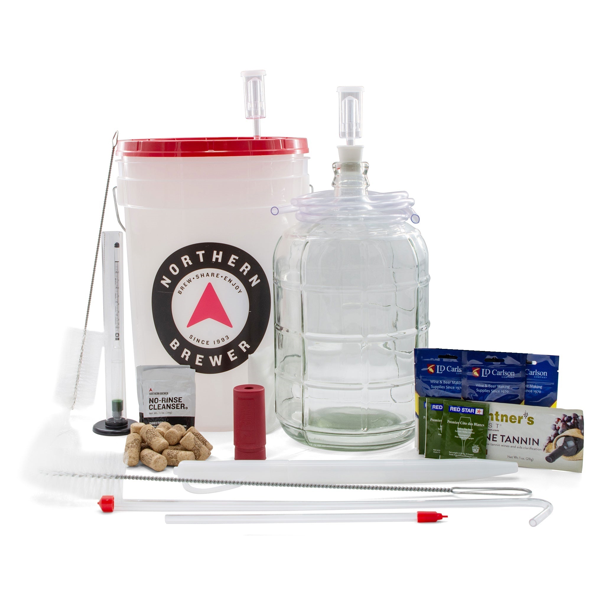 Home Brew Ohio 1 Gallon Wine Making Kit - 15 Piece Complete Beginner Winemaking Set