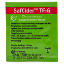 Frontside of SafCider™ TF-6 Dry Yeast (5g) packet.