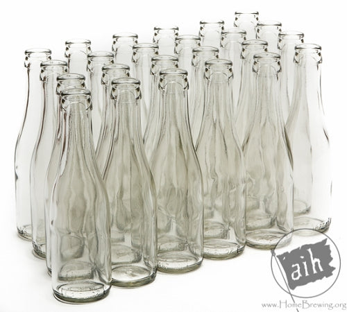 187 ML Clear Champagne Bottles Cork or Crown Finish (24/Case)