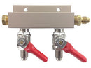 2 Way Manifold with 1/4" MFL Shutoffs