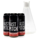Fast Pitch® canned worts next to a 2000-milliliter flask