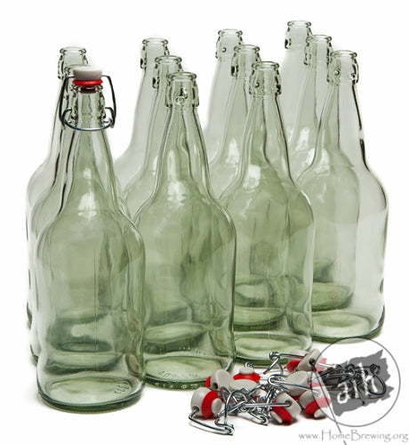 1 Liter Clear E.Z. Cap Swing Top Bottle - Case of 12