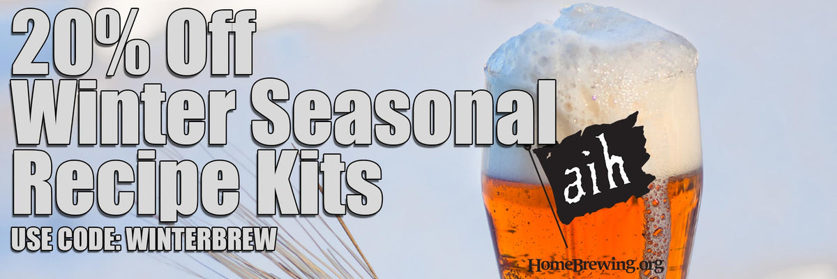 Get 20% Off Winter Seasonal Beer Recipe kits when you use code WINTERBREW at checkout.