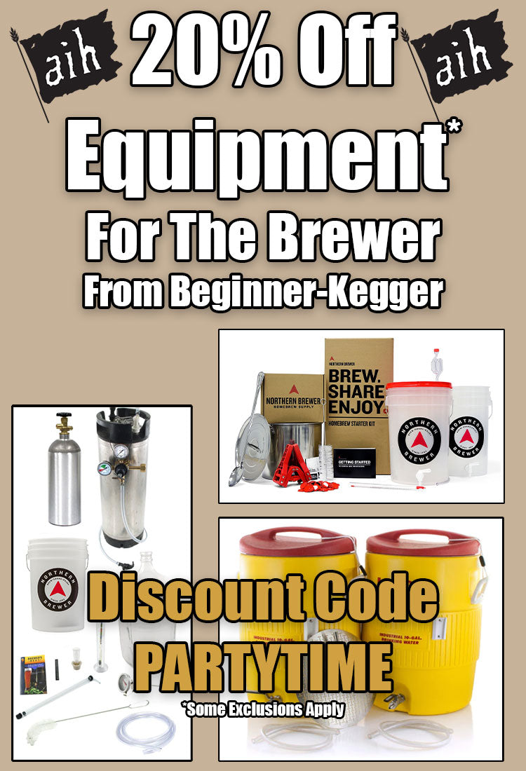 Save 20% on Kegs and Brewing Equipment when you use code PARTYTIME at checkout.  Some exclusions apply.