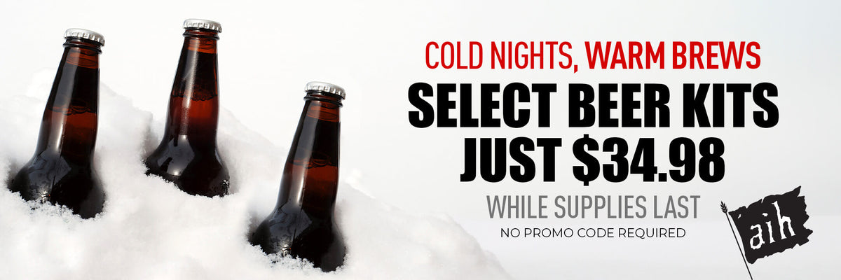 Cold Nights, Warm Brews. Select Beer Kits Just $34.98. While Supplies Last! No promo code required.