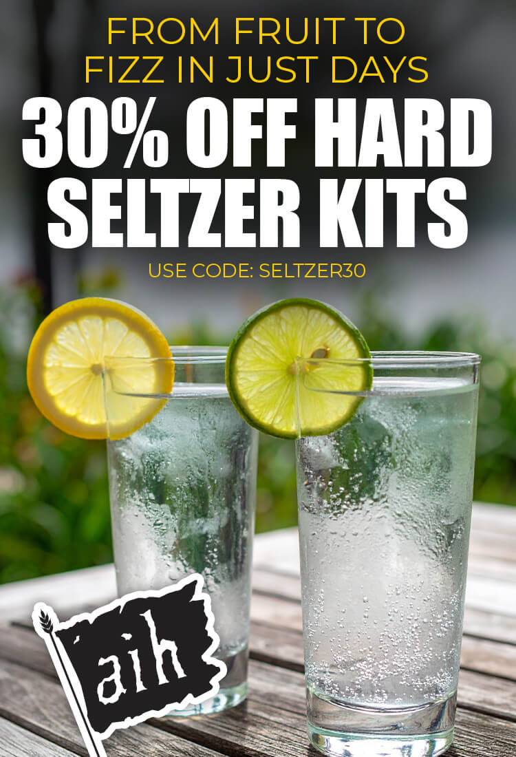 From Fruit to Fizz in Just Days. 30% Off Hard Seltzer Recipe kits. Use code: SELTZER30