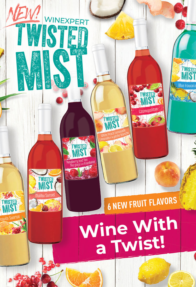 All twisted mist cocktail wine kits are available now!  The New releases are cosmopolitan and Blue Hawaiian.