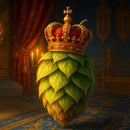 Hops with a crown in an ornate room