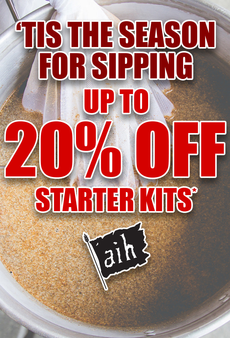 Get up to 20% off homebrew equipment starter kits for a limited time.  No promo code needed.