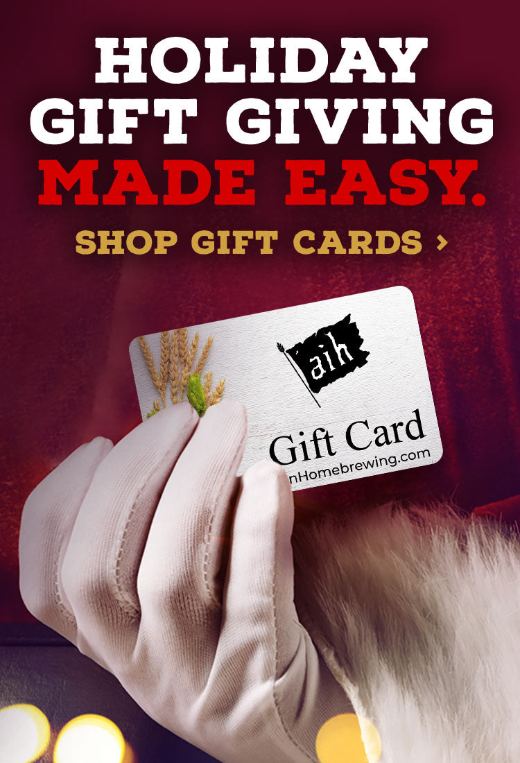 Holiday Gift Giving Made Easy with Adventures in Homebrewing Gift Cards, get yours today!