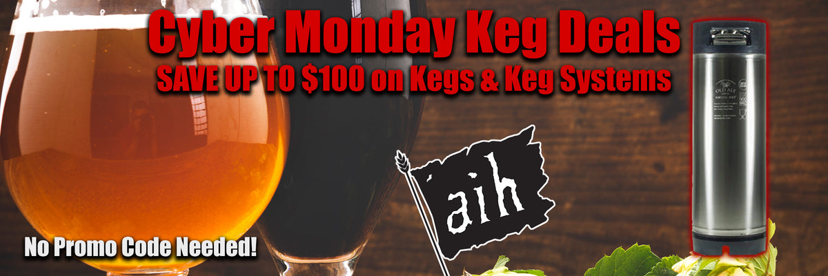 Cyber Monday Keg Deals, Save up to $100 on kegs and keg systems for a limited time.  No promo code needed.