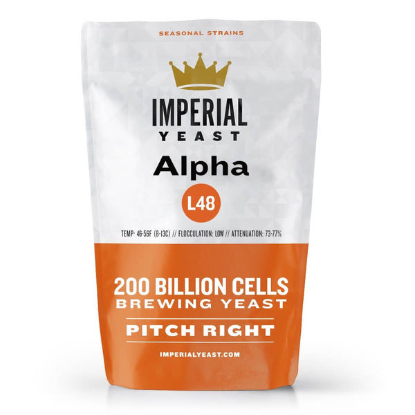 Imperial Yeast Alpha L48 packaging on a white background