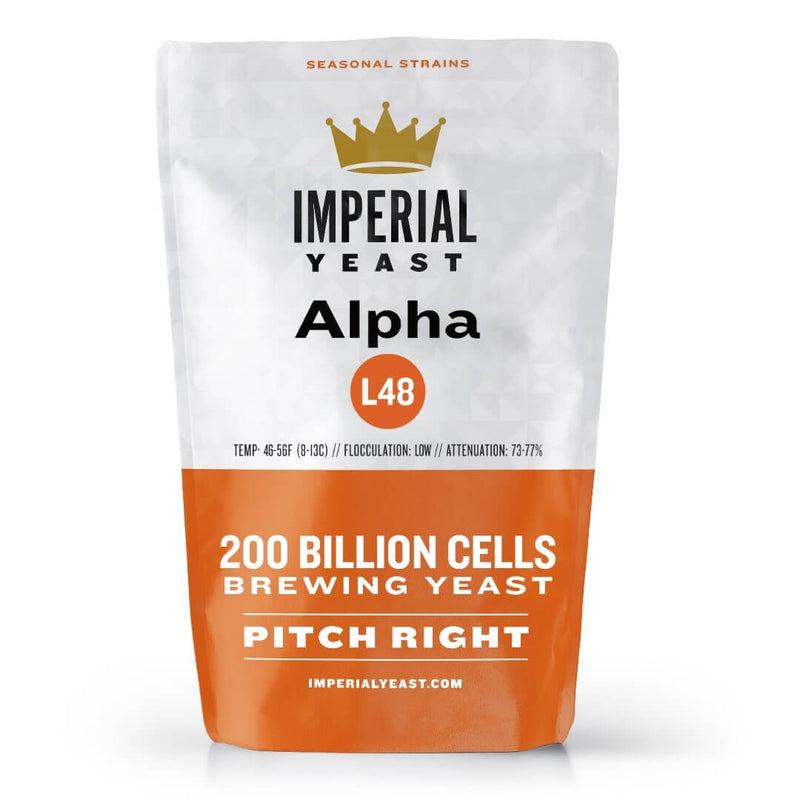 Imperial Yeast Alpha L48 packaging on a white background