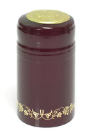 PVC Shrink Wraps - Burgundy w/ Gold Grapes