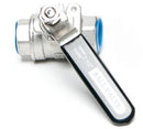 1/2" Stainless Steel 2 piece Ball Valve (FPT)