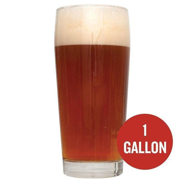 Festivus Miracle Holiday Ale in a glass with "One-Gallon" written in a red circle