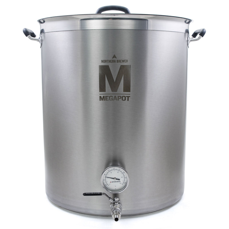 30 Gallon MegaPot Brew Kettle with integrated Thermometer and valve