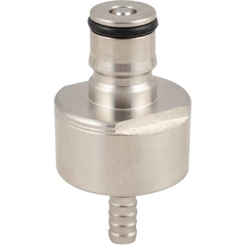 Carbonation Cap and Line Cleaning Ball Lock Cap - Stainless Steel