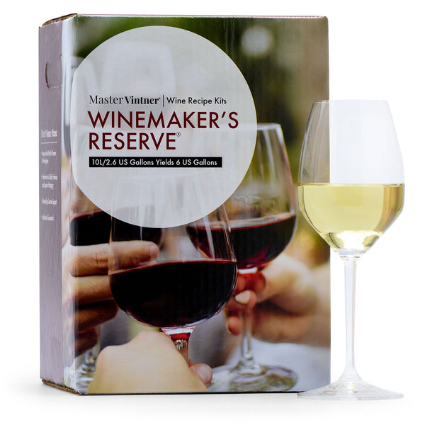 mv winemakers reserve piesporter limited release box with glass of wine