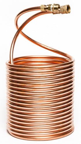 50' Wort Chiller with 1/2" tubing and garden hose fittings