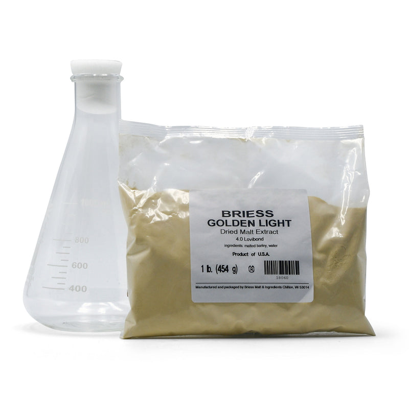 Erlenmeyer flask, foam stopper, and one-pound bag of DME
