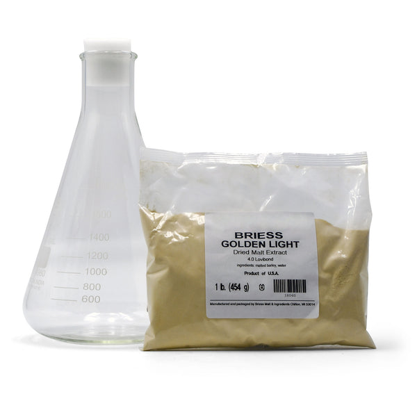 Erlenmeyer flask, foam stopper, and 1-pound bag of DME