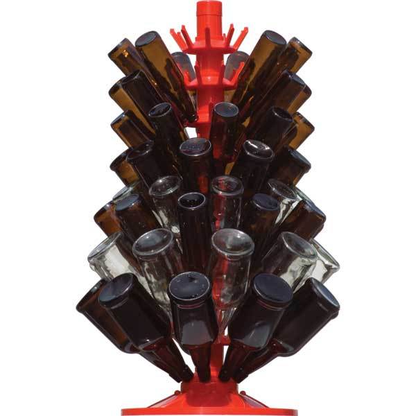 The 90 bottle drying Tree with most of its drying racks in use by various bottles