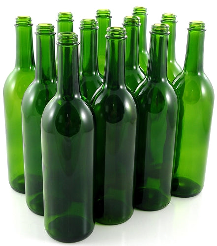 750 ML Green Screw Top Bordeaux Wine Bottles (12/Case)