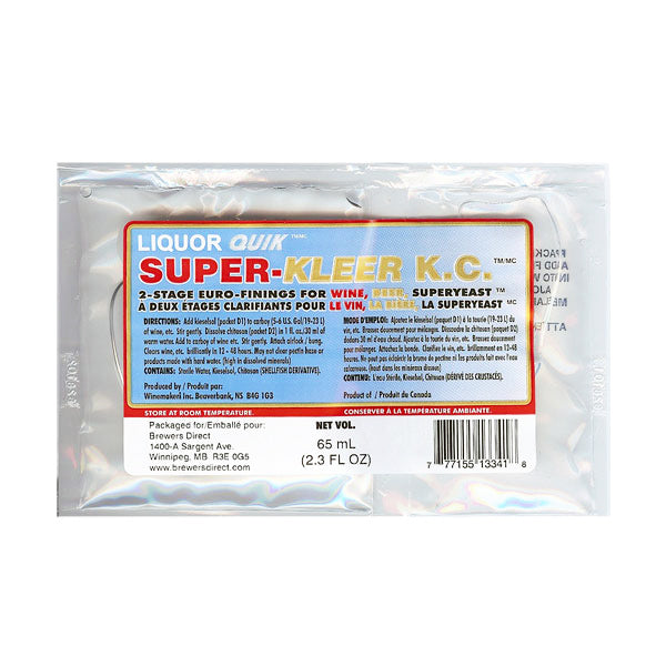 65-milliliter sachet of Super-Kleer KC Finings