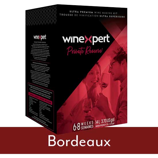 Winexpert Private Reserve Bordeaux Blend Red Wine Making Kit box