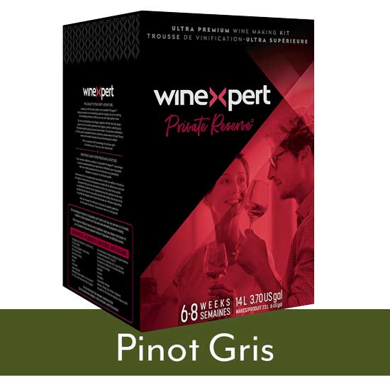Winexpert Private Reserve Pinot Gris White Wine Making Kit box
