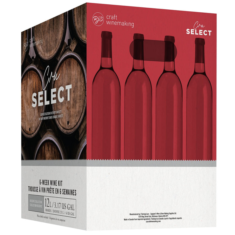 Italian Pinot Grigio Wine Kit - RJS Cru Select right side of the box