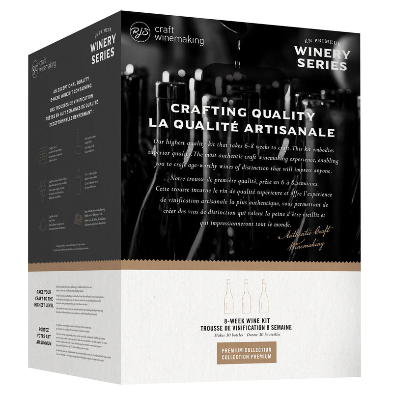 Italian Rosso Grande Eccellente Wine Kit - RJS En Primeur Winery Series left side of box