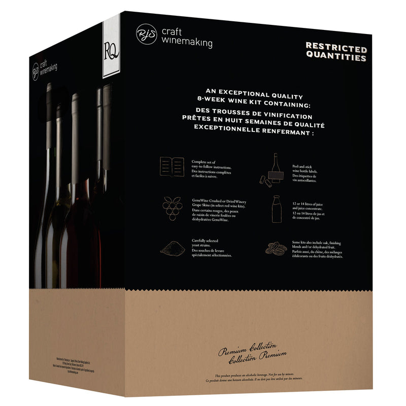Backside of the RJS RQ 2024 Italian Trebbiano Chardonnay Wine Kit Box
