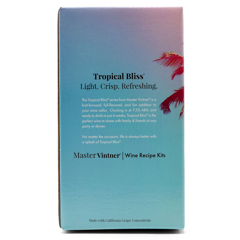 Strawberry White Zinfandel Wine Kit - Master Vintner Tropical Bliss side of box