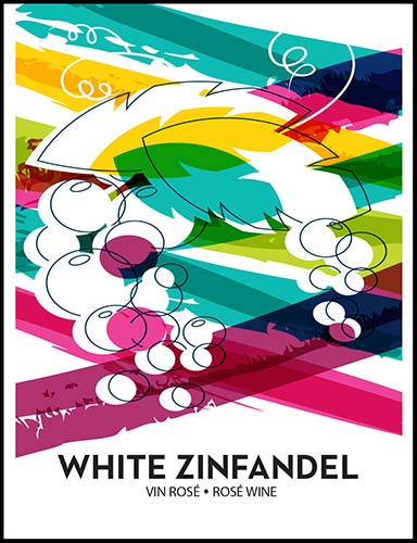 White Zinfandel Wine Bottle Labels
