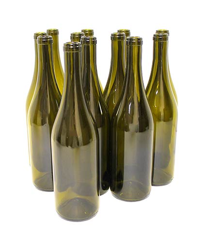 Antique Green Punted 750mL Burgundy Wine Bottles 12/Case