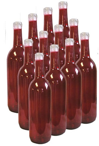 750 ml Bordeaux Red Wine Bottles Cork Finish (12/Case)