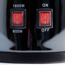 A switch to swap between 1600W and 600W, and an on-off switch