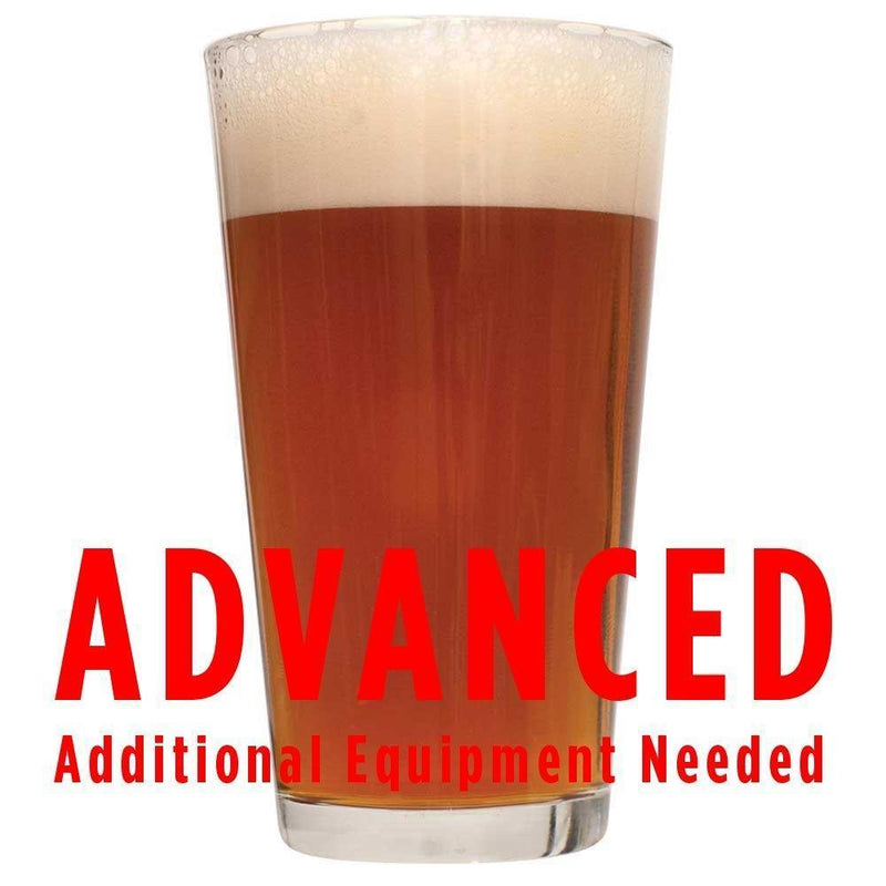 Mosaic IPA in a glass with an All-Grain caution in red text: "Advanced, additional equipment needed"