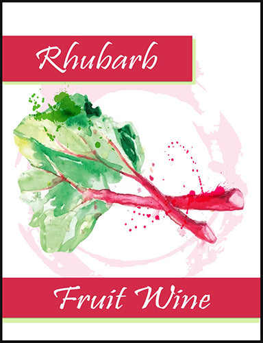 Rhubarb Fruit Wine Bottle Labels
