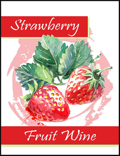 Strawberry Fruit Wine Bottle Labels
